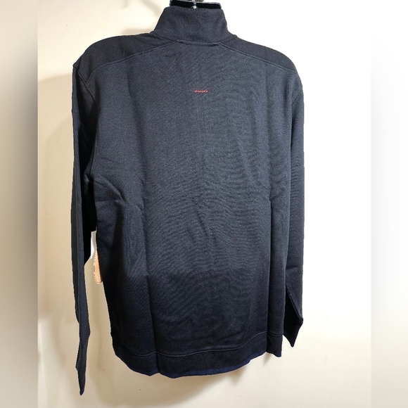 NEW Vintage Italia 1958 Black Half Zip Sweater Blue Tone XL Cotton Tencel - Picture 7 of 13